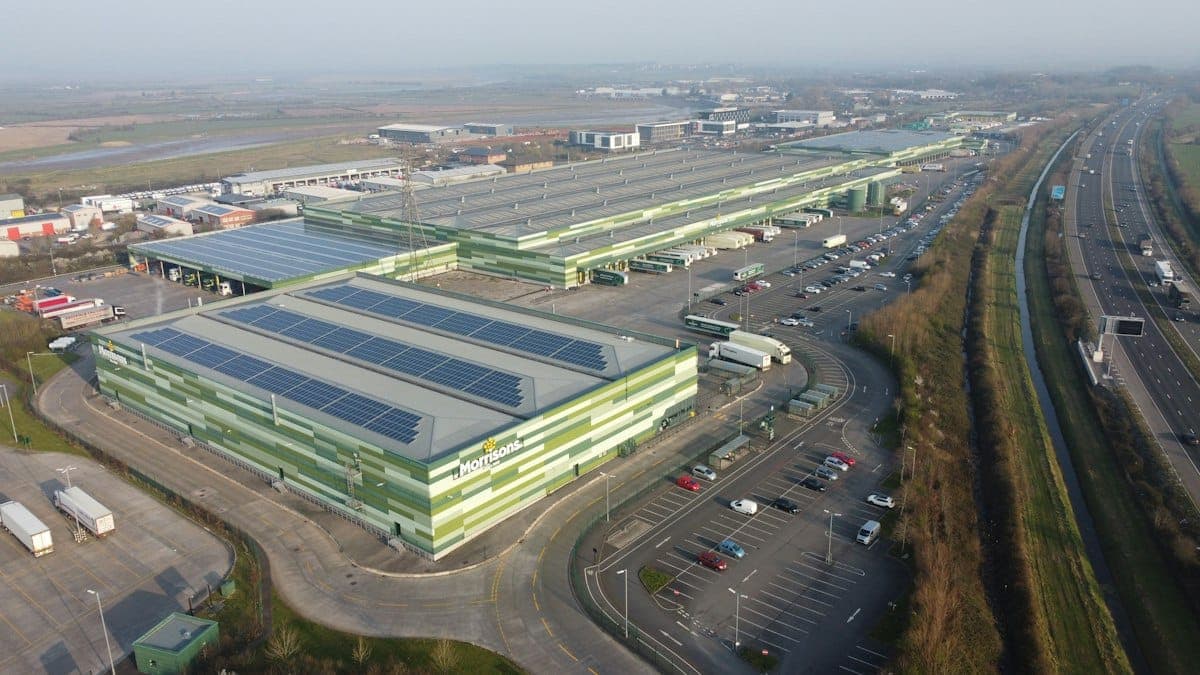 Distribution centres and motorways from above